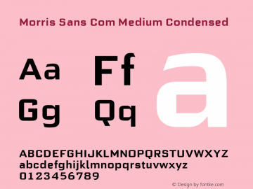 Morris Sans Com Medium Condensed Version 1.01 Font Sample