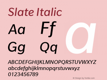 Slate Italic Version 1.000图片样张