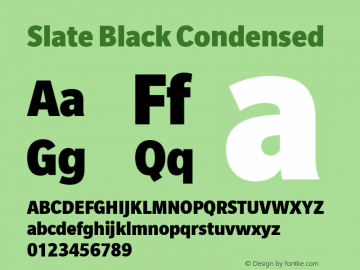Slate Black Condensed Version 1.000 Font Sample