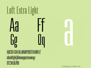 Loft Extra Light Version 1.000 Font Sample