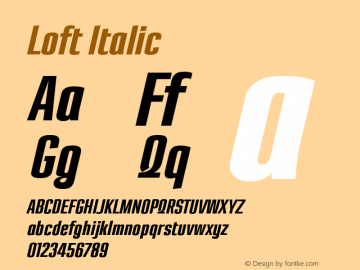 Loft Italic Version 1.000 Font Sample