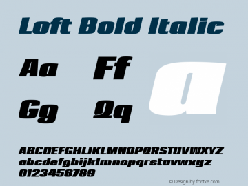 Loft Bold Italic Version 1.000图片样张