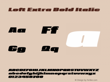Loft Extra Bold Italic Version 1.000图片样张