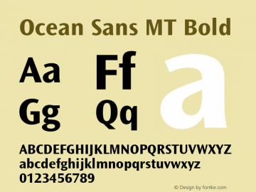 Ocean Sans MT Bold Version 1.01图片样张