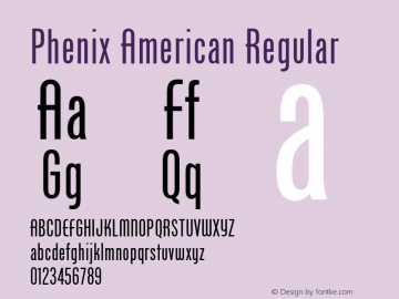 Phenix American Version 1.0 Font Sample