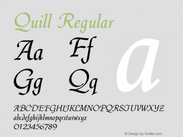 Quill Version 1.0 Font Sample