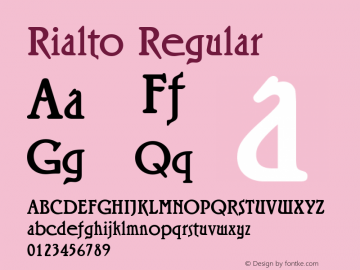 Rialto Version 1.00 Font Sample