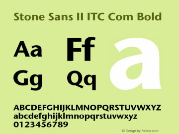 Stone Sans II ITC Com Bold Version 1.00 Font Sample