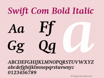 Swift Com Bold Italic Version 2.11图片样张