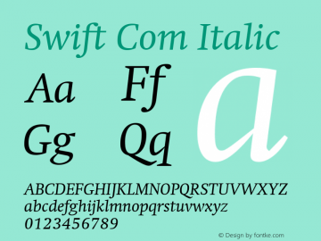 Swift Com Italic Version 2.11图片样张