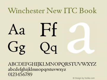 Winchester New ITC Book Version 1.00 Font Sample