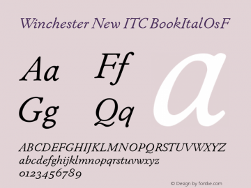 Winchester New ITC Book OsF Italic Version 1.00图片样张