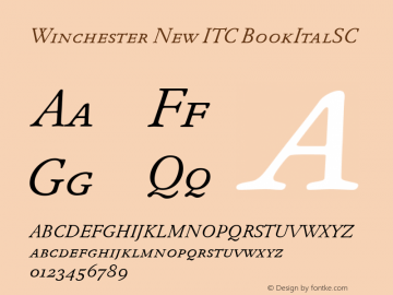 Winchester New ITC Book SC Italic Version 1.00 Font Sample