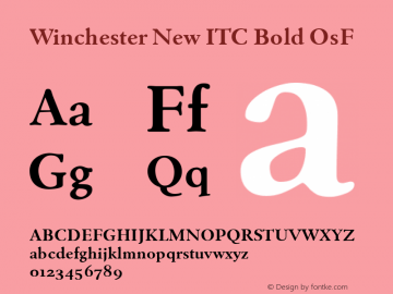 Winchester New ITC Book OsF Bold Version 1.00 Font Sample