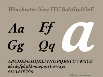 Winchester New ITC Book OsF Bold Italic Version 1.00 Font Sample