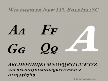 Winchester New ITC Book SC Bold Italic Version 1.00 Font Sample