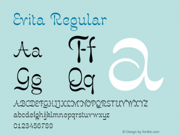 Evita Version 1.000 Font Sample