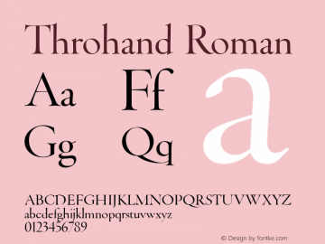 Throhand Roman Version 1.00 Font Sample