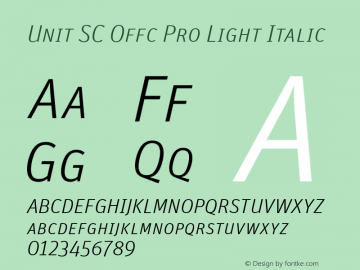 Unit SC Offc Pro Light Italic Version 7.504; 2010; Build 1023图片样张