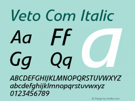 Veto Com Italic Version 1.40图片样张