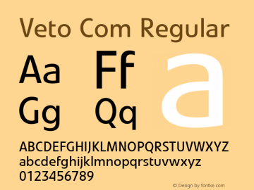 Veto Com Regular Version 1.30 Font Sample