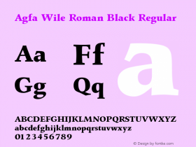 Agfa Wile Roman Black Version 1.0 9/29/98 Font Sample