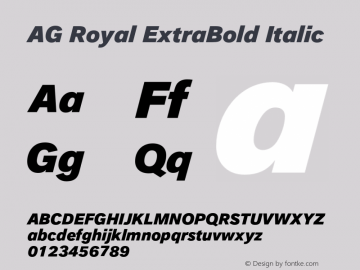 AG Royal ExtraBold Version 001.000;Core 1.0.00;otf.5.04.2741;2012.21W Font Sample