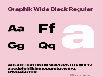 GraphikWideBlack Version 1.001 2018 Font Sample