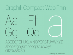 Graphik Compact Web Thin Regular Version 1.1 2017 Font Sample