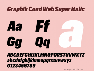 Graphik Cond Web Super Italic Version 1.1 2017图片样张