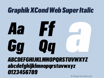 Graphik XCond Web Super Italic Version 1.1 2017图片样张