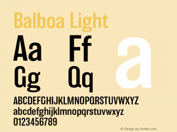 Balboa-Light Version 001.002; t1 to otf conv图片样张