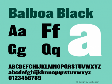 Balboa-Black Version 001.002; t1 to otf conv图片样张