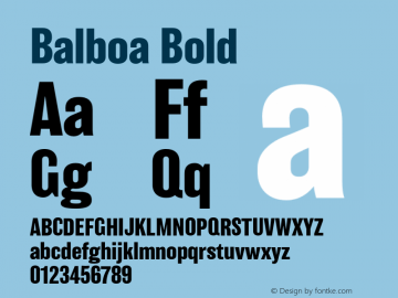 Balboa-Bold Version 001.002; t1 to otf conv图片样张