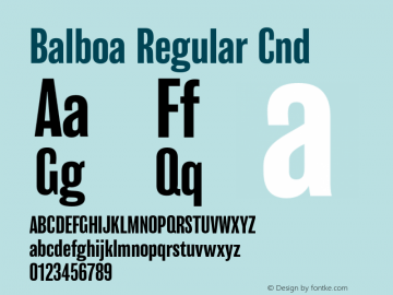 Balboa-RegularCnd Version 001.002; t1 to otf conv图片样张