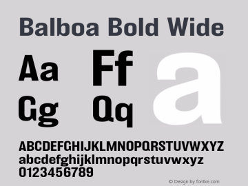 Balboa-BoldWide Version 001.002; t1 to otf conv图片样张