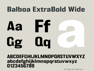Balboa-ExtraBoldWide Version 001.002; t1 to otf conv图片样张