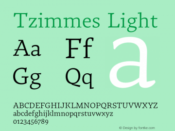 Tzimmes Light Version 1.002;PS 001.002;hotconv 1.0.88;makeotf.lib2.5.64775图片样张