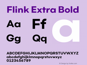 Flink-ExtraBold Version 1.000;PS 001.000;hotconv 1.0.88;makeotf.lib2.5.64775;YWFTv17图片样张