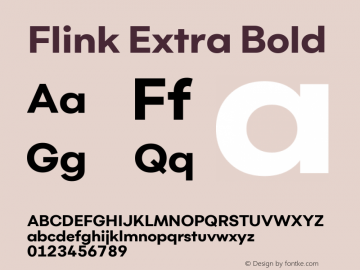 Flink Extra Bold Version 1.000;PS 001.000;hotconv 1.0.88;makeotf.lib2.5.64775;YWFTv17图片样张