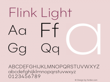 Flink-Light Version 1.000;PS 001.000;hotconv 1.0.88;makeotf.lib2.5.64775;YWFTv17 Font Sample