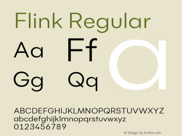Flink Regular Version 1.000;PS 001.000;hotconv 1.0.88;makeotf.lib2.5.64775;YWFTv17图片样张