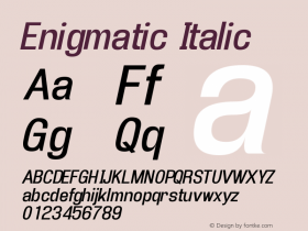 Enigmatic Italic Version 2.0, February 2002图片样张