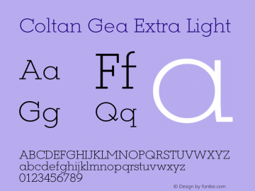 ColtanGea-ExtraLight Version 1.603 Font Sample