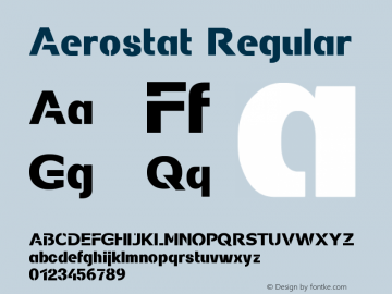 Aerostat Version 1.00 September 8, 2015, initial release Font Sample