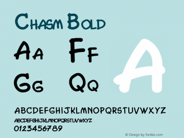 Chasm Bold 1.0/1995: 2.0/2001 Font Sample