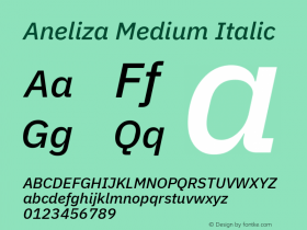 Aneliza Medium Italic Version 3.0; ttfautohint (v1.6)图片样张