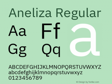 Aneliza Regular Version 3.0; ttfautohint (v1.6) Font Sample