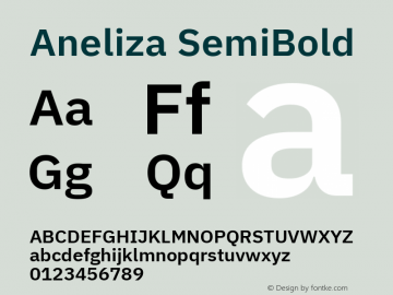 Aneliza SemiBold Version 3.0; ttfautohint (v1.6) Font Sample