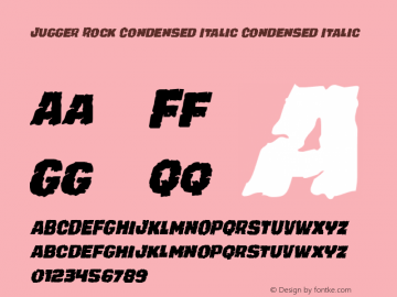 Jugger Rock Condensed Italic Version 1.0; 2016图片样张